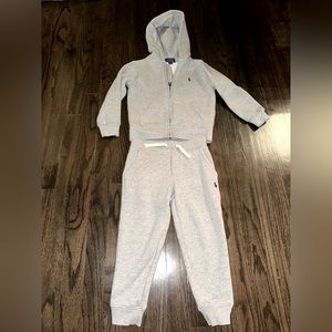 Little Boys Polo Ralph Lauren Fleece Zip Up Sweatshirt + Jogger Pant